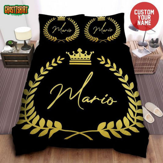 African American Crown King Custom Name Duvet Cover Bedding Set