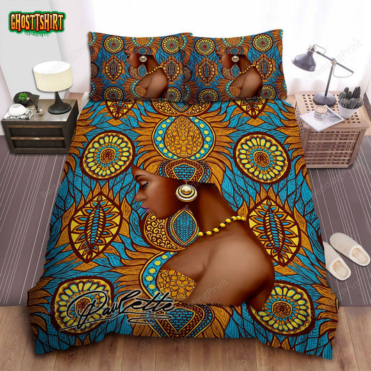 African Black Girl Personalized Custom Duvet Cover Bedding Set