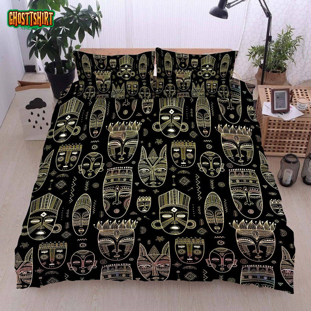 African Mask Bed Sheets Duvet Cover Bedding Set