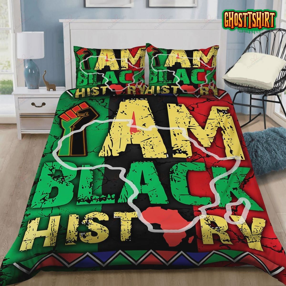 African Pride Black History Month Bed Sheets Duvet Cover Bedding Set
