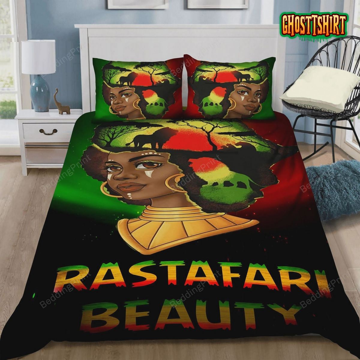 African Queen Rastafari Beauty Bed Sheets Duvet Cover Bedding Set