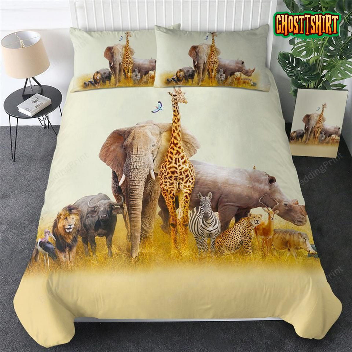 African Safari Animals Bed Sheets Duvet Cover Bedding Set