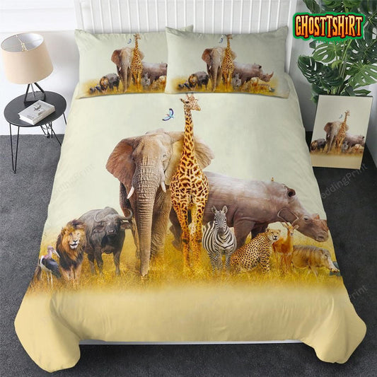 African Safari Animals Bed Sheets Duvet Cover Bedding Set