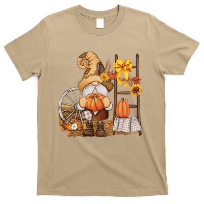 Autumn Fall Season Gnome Pumpkin Floral T-Shirt