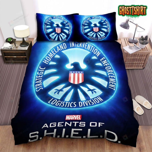 Agents Of S.H.I.E.L.D. Eagle Logos Bed Sheets Duvet Cover Bedding Set