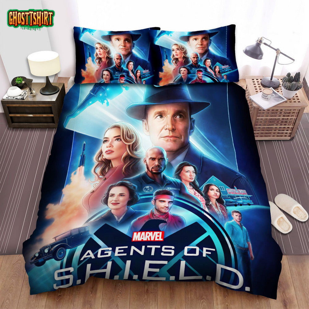 Agents Of S.H.I.E.L.D. Movie Poster Art Bed Sheets Spread Comforter Duvet Cover Bedding Set