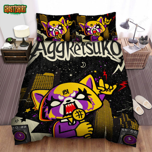 Aggretsuko Metal Rock Style Poster Bed Sheets Spread Duvet Cover Bedding Set