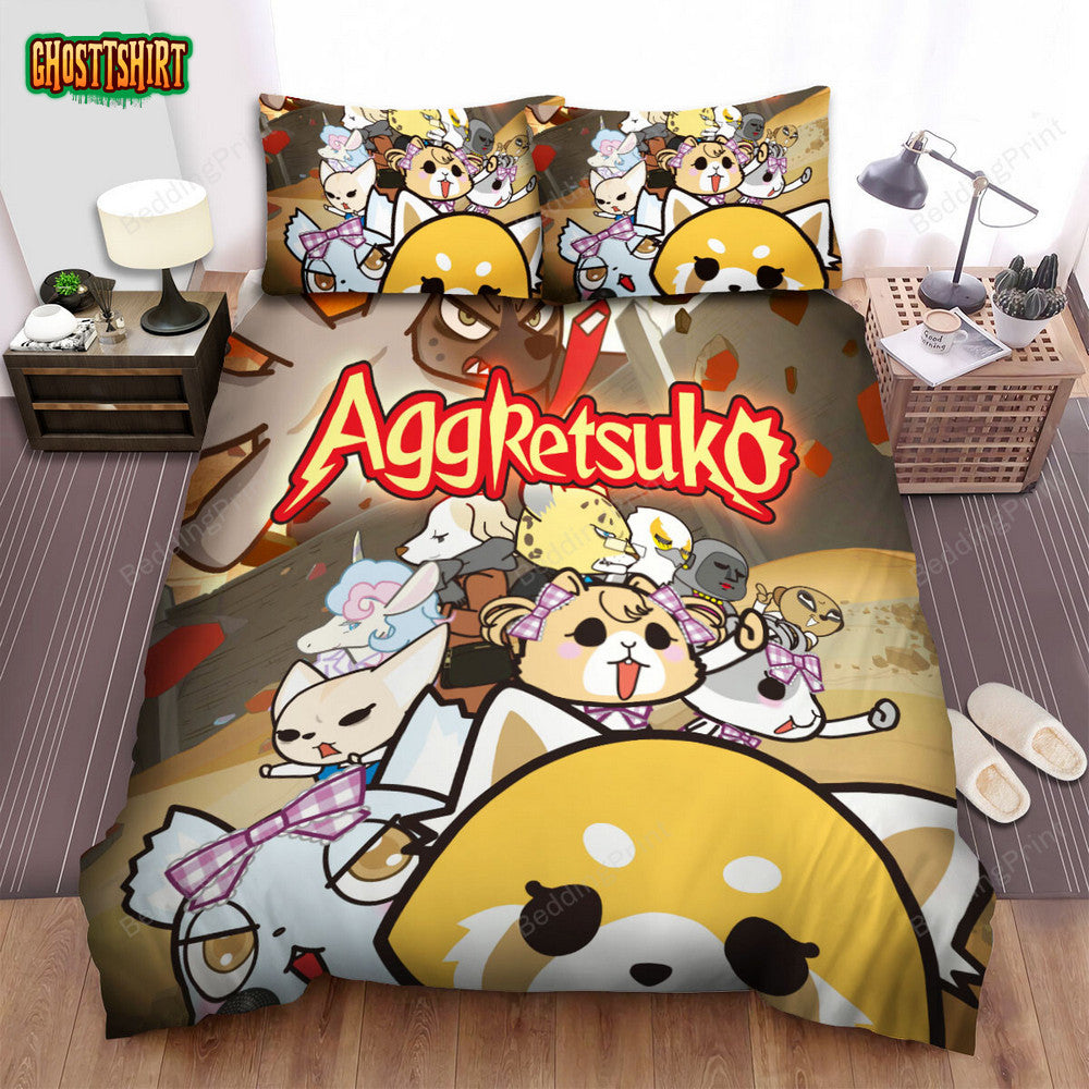 Aggretsuko Netflix Original Anime Series Poster Bed Sheets Spread Duvet Cover Bedding Set