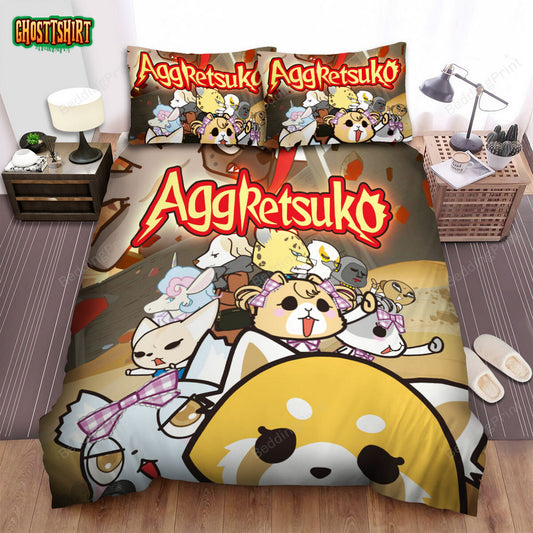 Aggretsuko Season 3 Netflix Original Poster Bed Sheets Spread Duvet Cover Bedding Set