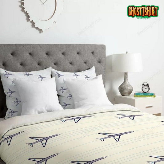 Airplanes Bed Sheets Duvet Cover Bedding Set