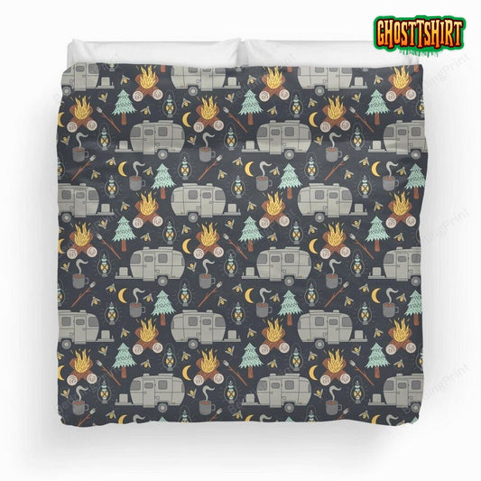 Airstream Camping Pattern Duvet Cover Bedding Set