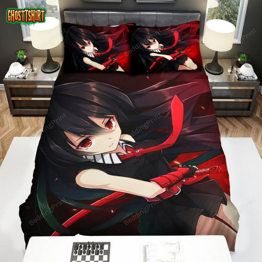 Akame Ga Kill Akame And The Red Sword Bed Sheets Duvet Cover Bedding Set