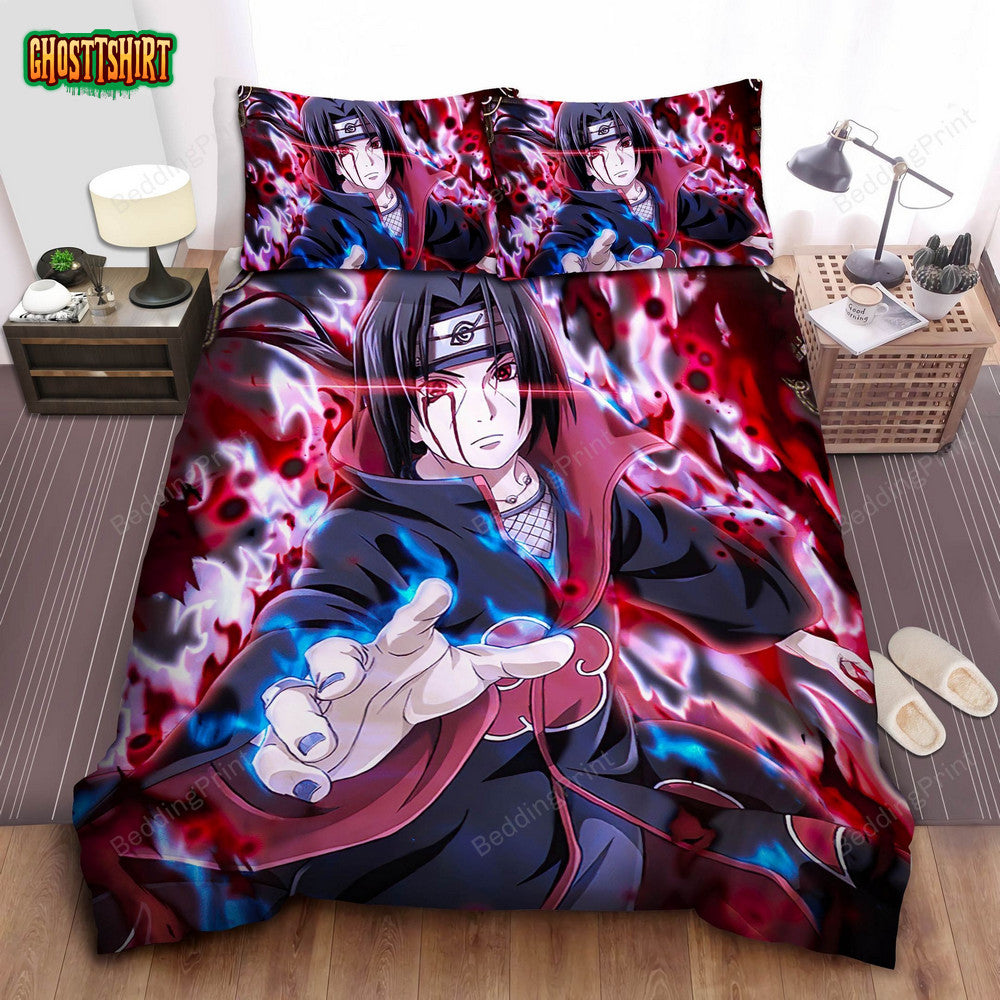 Akatsuki Itachi Amaterasu Flame Artwork Bed Sheet Duvet Cover Bedding Set
