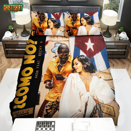 Akon Como No Album Cover Bed Sheets Spread Comforter Duvet Cover Bedding Set