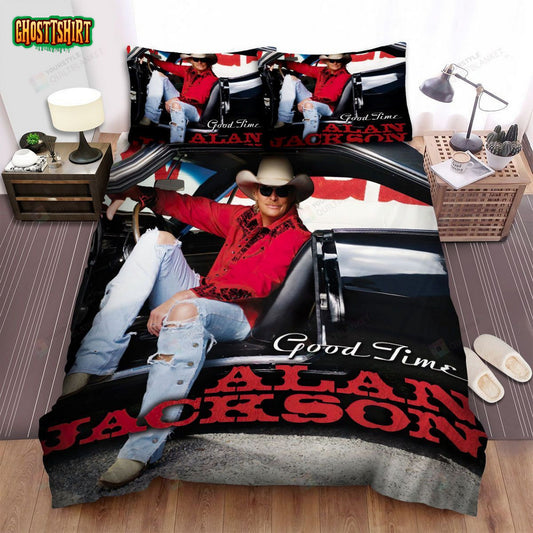 Alan Jackson Album Cover Good Time Bed Sheets Spread Comforter Duvet Cover Bedding Set