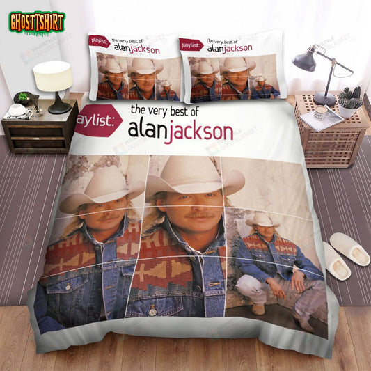 Alan Jackson Album Cover Playlist Bed Sheets Spread Comforter Duvet Cover Bedding Set