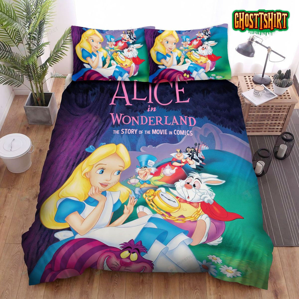 Alice In Wonderland Comic Story Cover Bed Sheets Spread Duvet Cover Bedding Set
