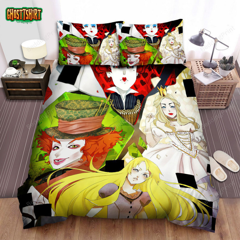 Alice In Wonderland (I) (2010) Characters Movie Poster Bed Sheets Duvet Cover Bedding Set