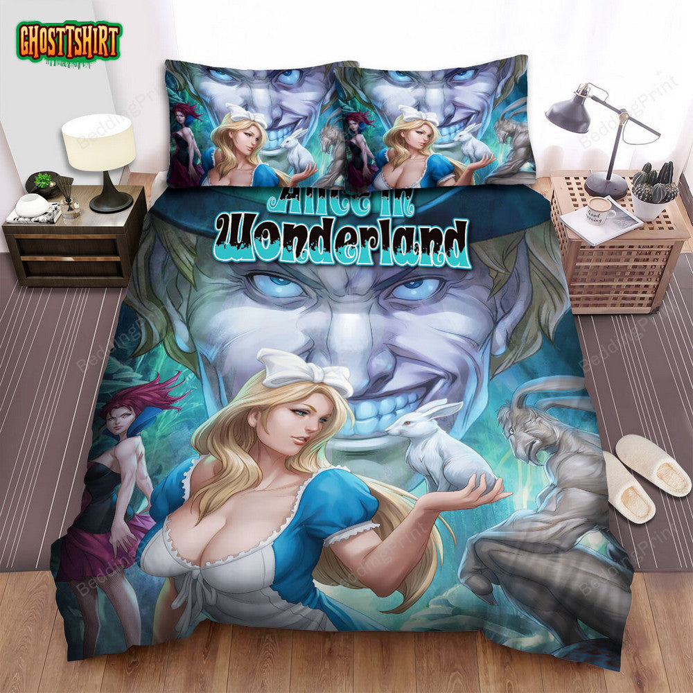 Alice In Wonderland (I) (2010) Grimm Fairy Tales Movie Poster Bed Sheets Duvet Cover Bedding Set