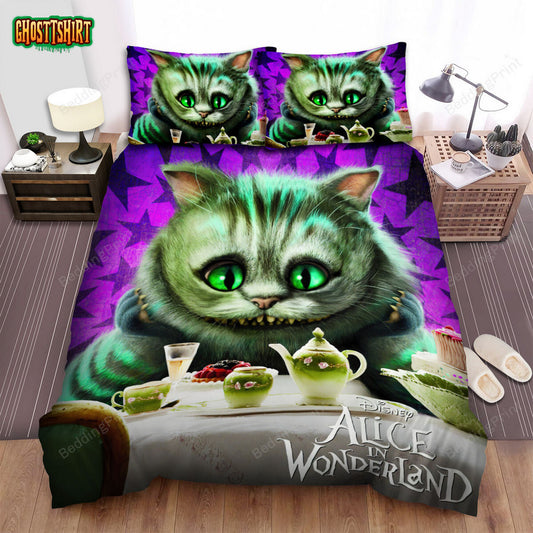 Alice In Wonderland (I) (2010) The Cheshire Cat Movie Poster Bed Sheets Duvet Cover Bedding Set
