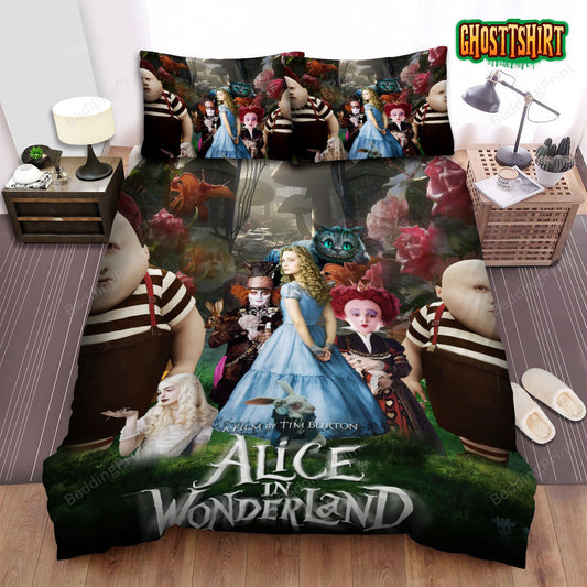 Alice In Wonderland (I) 2010 We Are All Mad Here Movie Poster Bed Sheets Duvet Cover Bedding Set