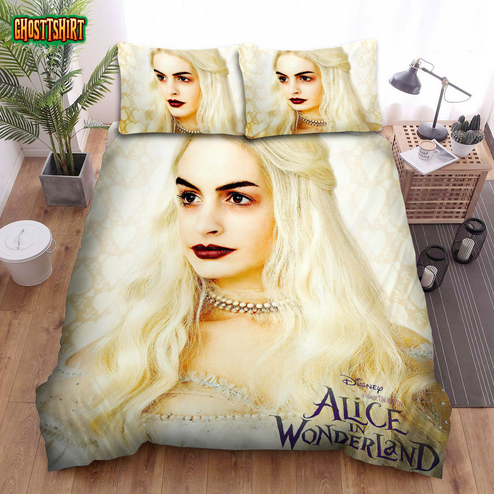 Alice In Wonderland (I) (2010) White Hair Girl Movie Poster Bed Sheets Duvet Cover Bedding Set