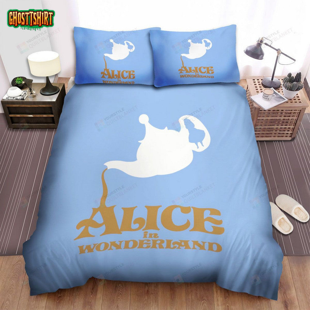 Alice In Wonderland Tea Cup Minimal Poster Bed Sheets Spread Duvet Cover Bedding Set