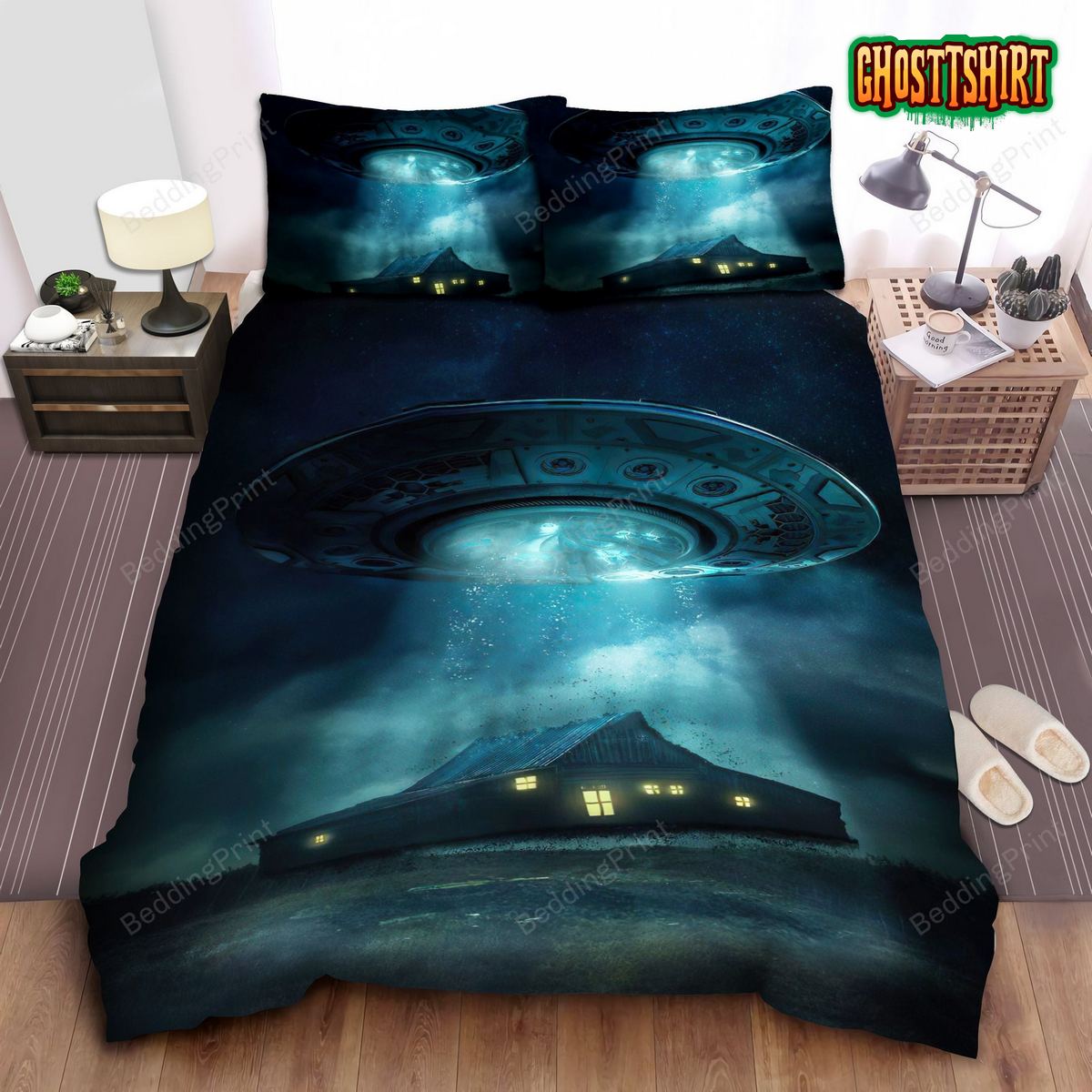 Alien Invasion Bed Sheets Duvet Cover Bedding Set
