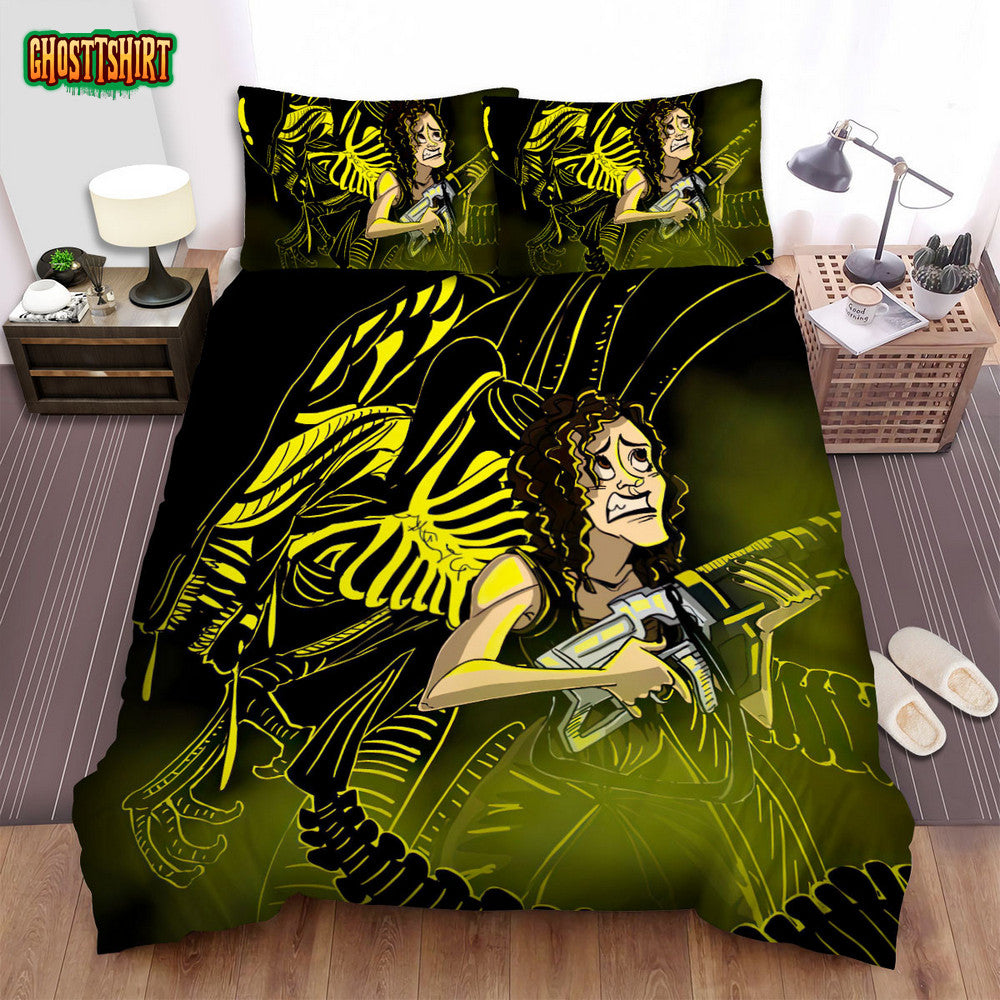 Alien Movie Art 4 Bed Sheets Spread Comforter Duvet Cover Bedding Set