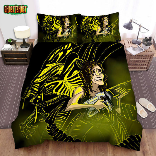 Alien Movie Art 4 Bed Sheets Spread Comforter Duvet Cover Bedding Set