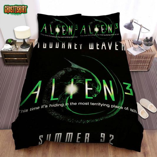 Alien Movie Poster Art Bed Sheets Spread Comforter Duvet Cover Bedding Set