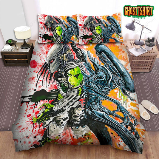 Alien Vs. Predator Movie Poster 1 Bed Sheets Duvet Cover Bedding Set