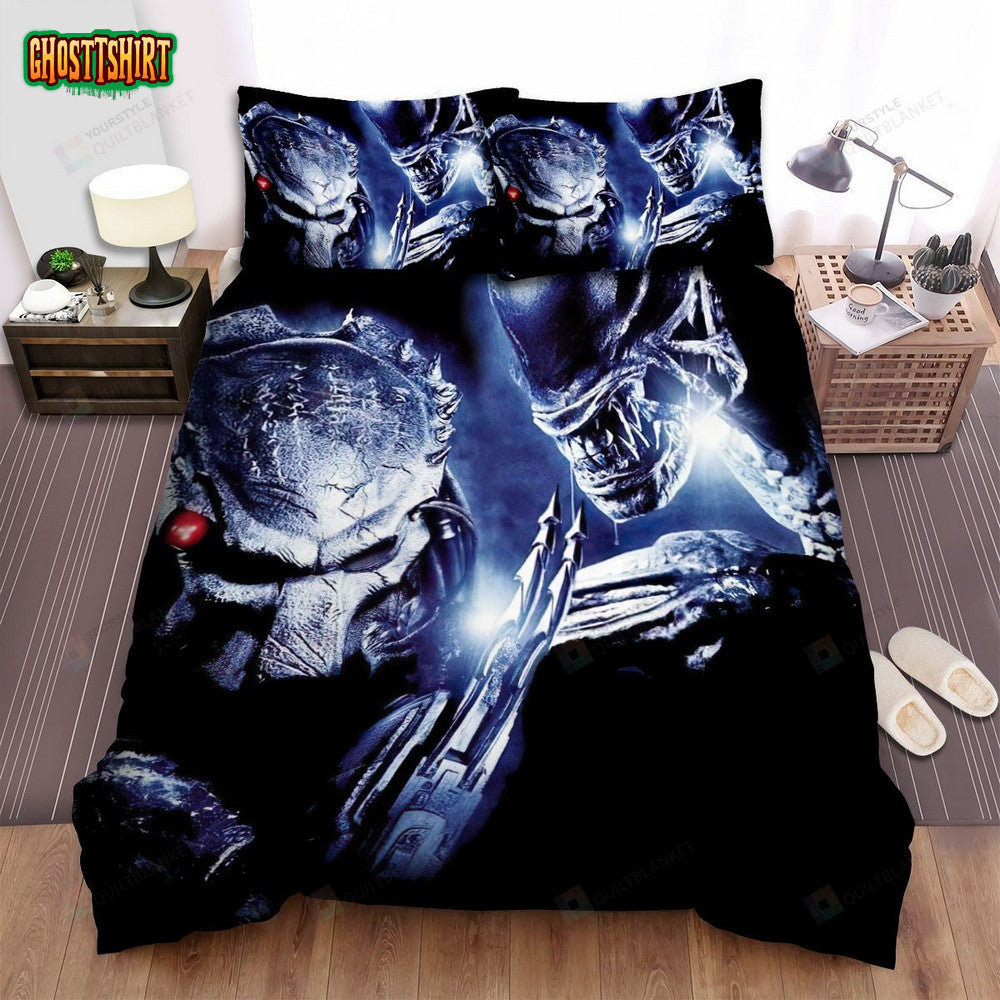 Alien Vs. Predator Movie Poster 2 Bed Sheets Spread Comforter Duvet Cover Bedding Set