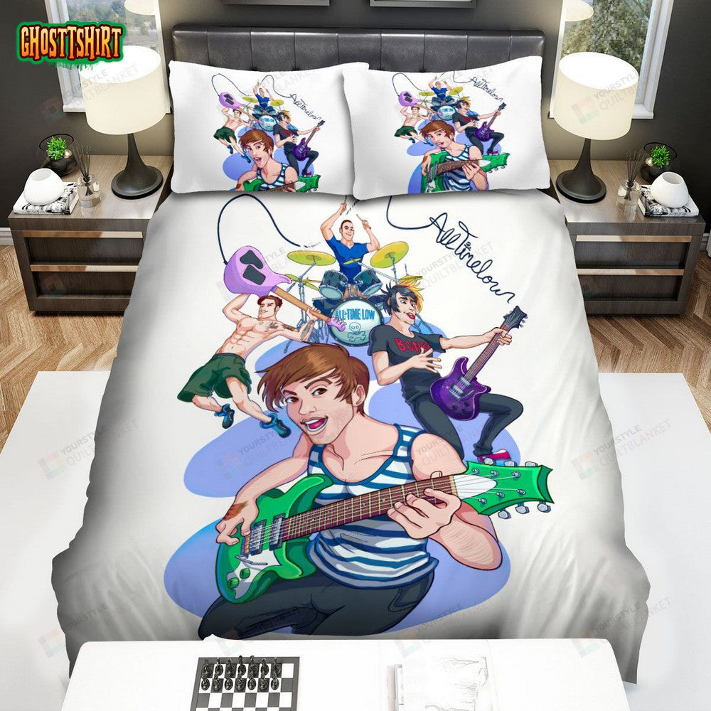 All Time Low Cartoon Member Bed Sheets Spread Comforter Duvet Cover Bedding Set