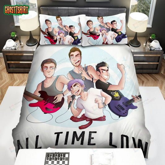 All Time Low Funny Cartoon Bed Sheets Spread Comforter Duvet Cover Bedding Set