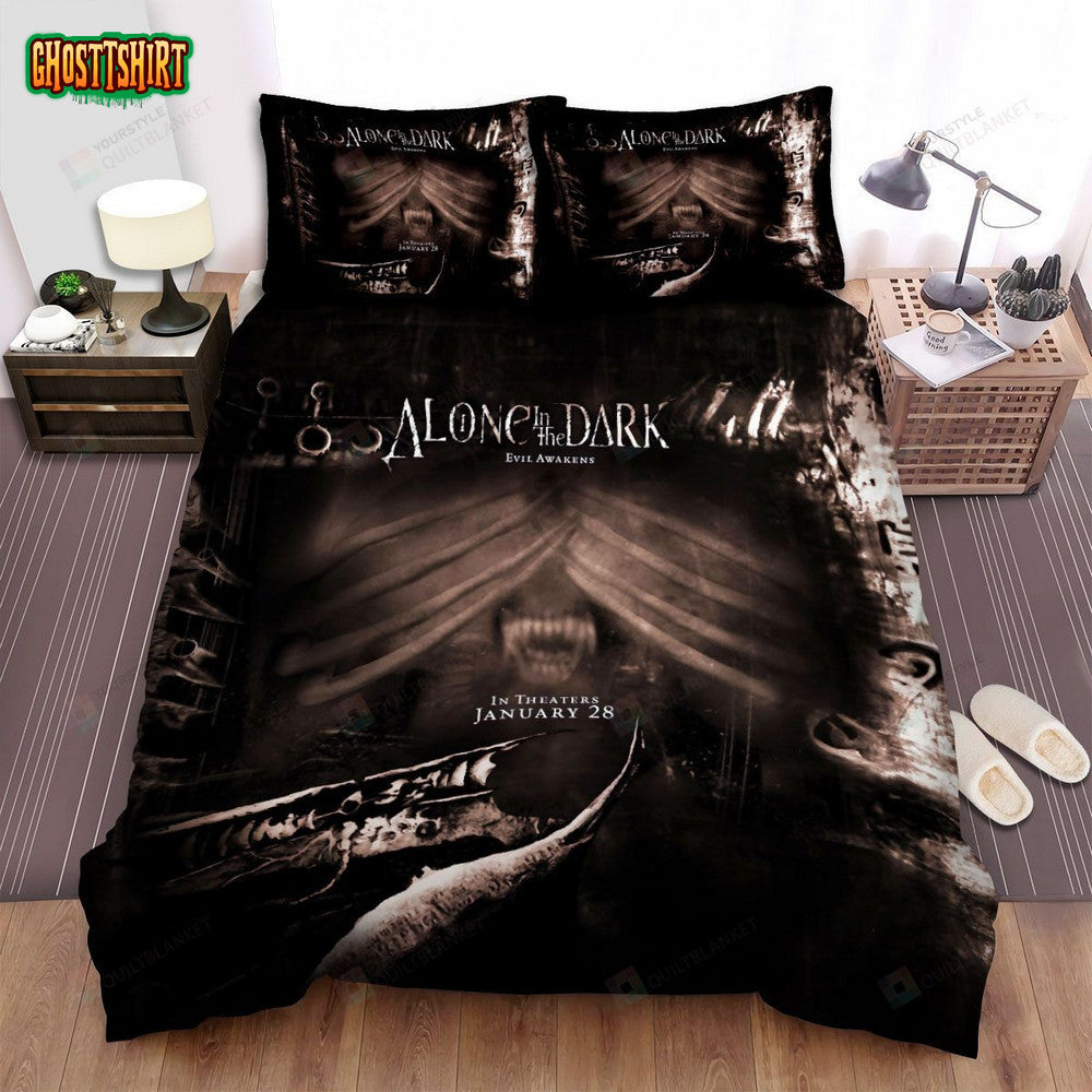 Alone In The Dark Movie Poster I Photo Bed Sheets Spread Comforter Duvet Cover Bedding Set