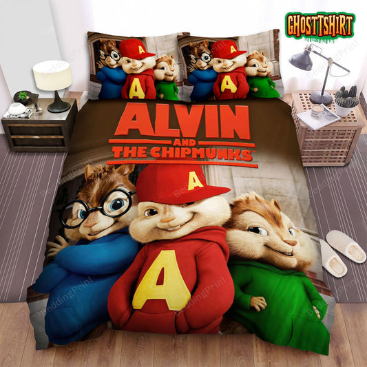 Alvin And The Chipmunks Group Picture Bed Sheets Spread Duvet Cover Bedding Set