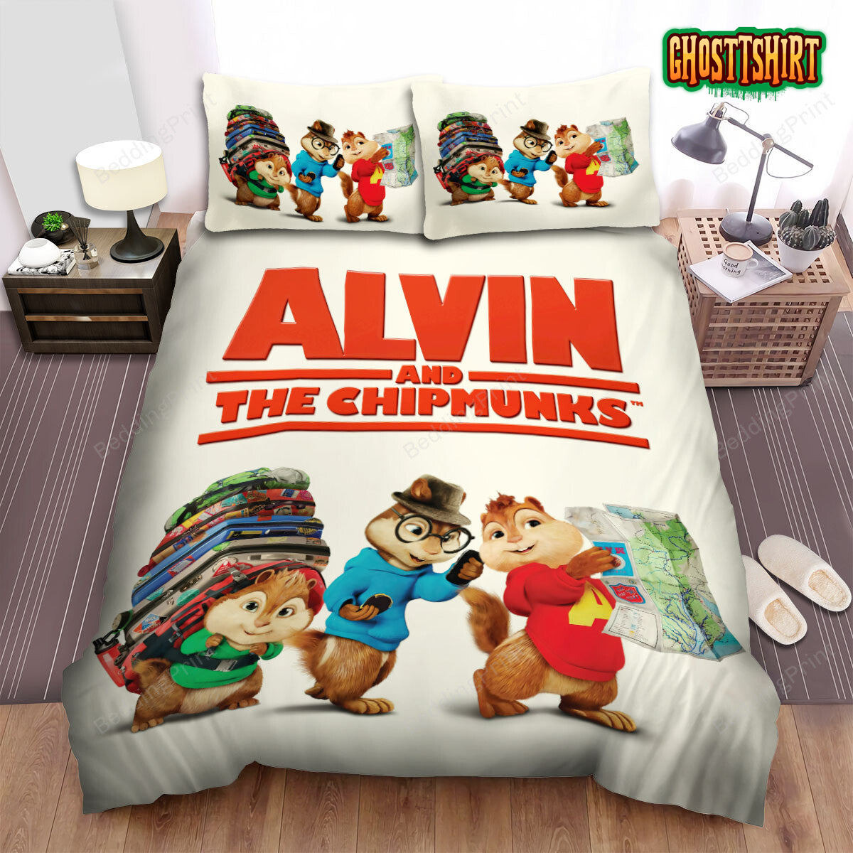 Alvin And The Chipmunks Group Travelling Bed Sheets Spread Duvet Cover Bedding Set