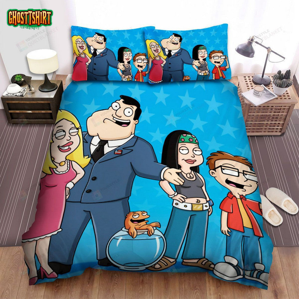 American Dad Family Poster Bed Sheets Spread Duvet Cover Bedding Set