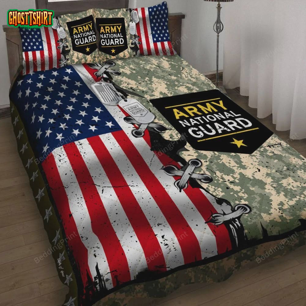 American Flag Army National Guard Bed Sheets Duvet Cover Bedding Set