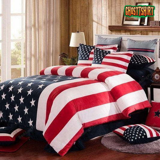 American Flag Duvet Cover Bedding Set