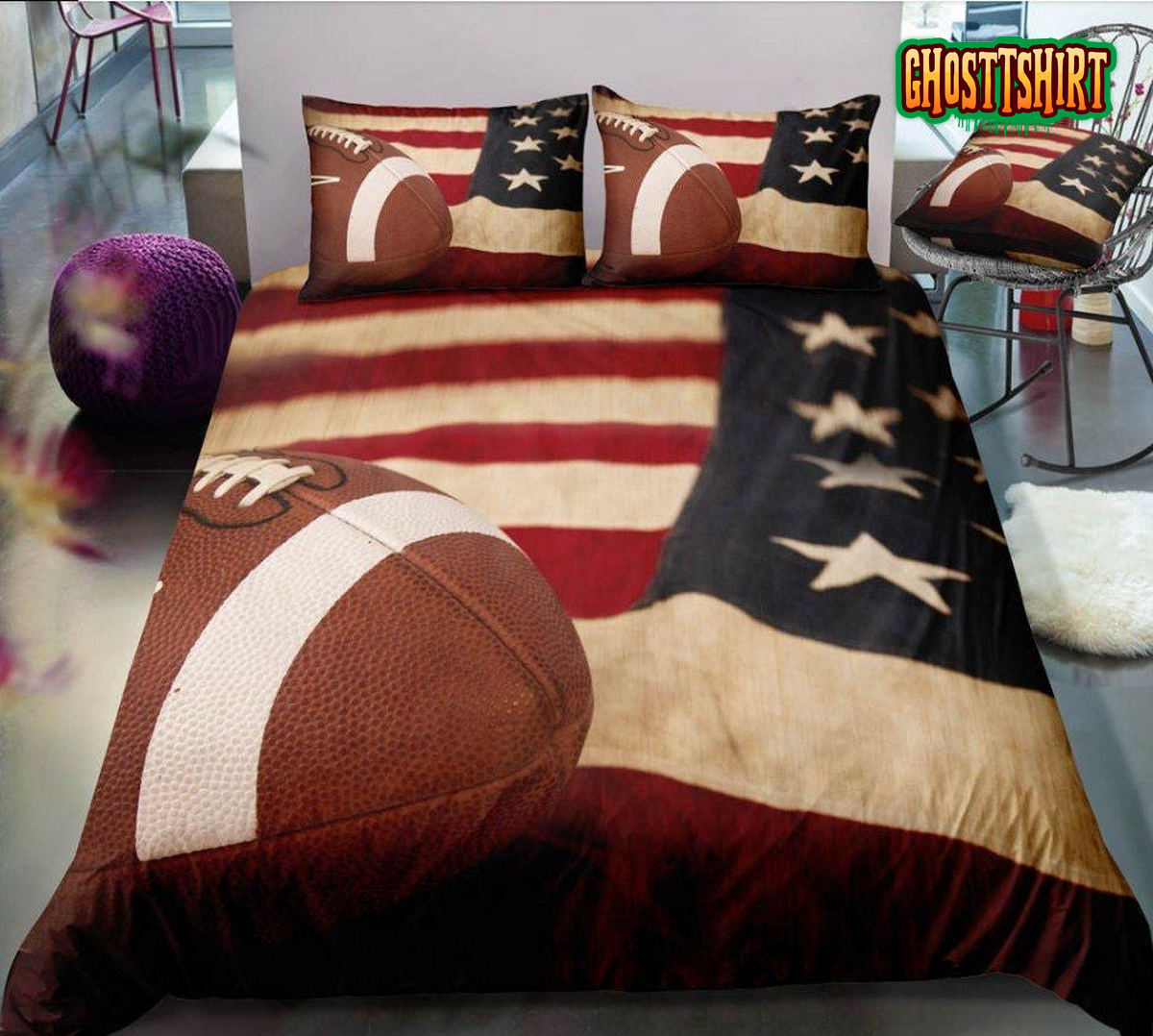 American Football Bed Sheets Duvet Cover Bedding Set