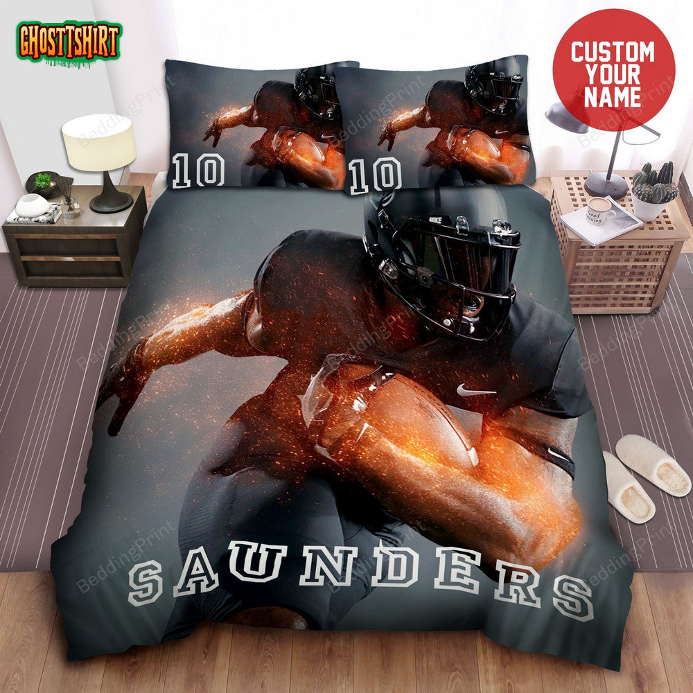 American Football Black Player Custom Duvet Cover Bedding Set