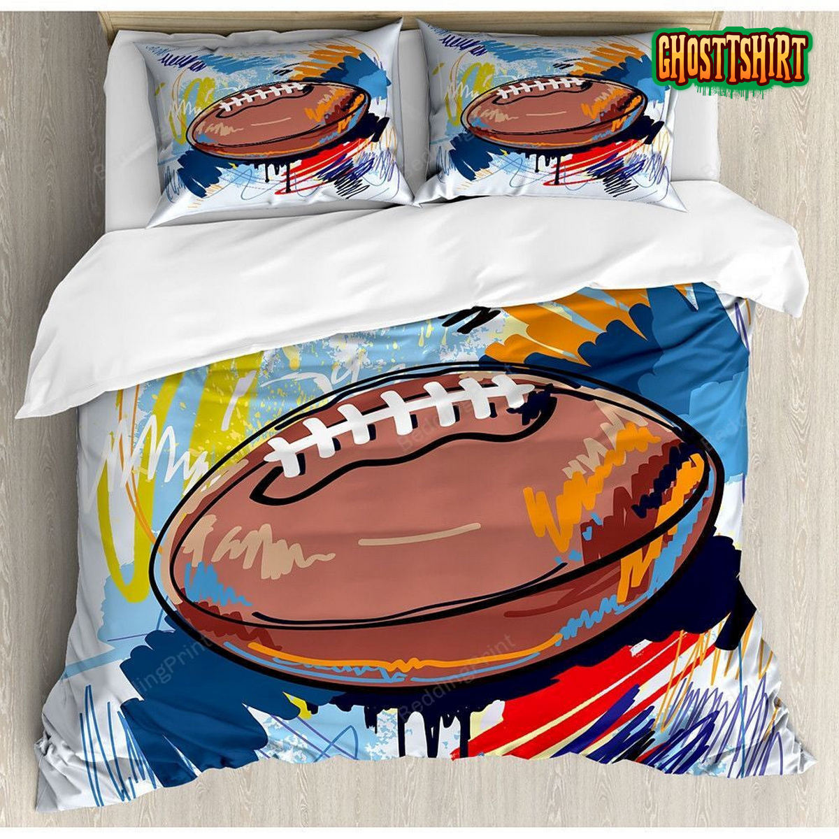 American Football Watercolor Bedding Set