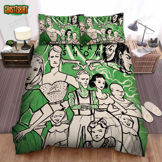 American Horror Story Green Movie Poster Bed Sheets Spread Comforter Duvet Cover Bedding Set