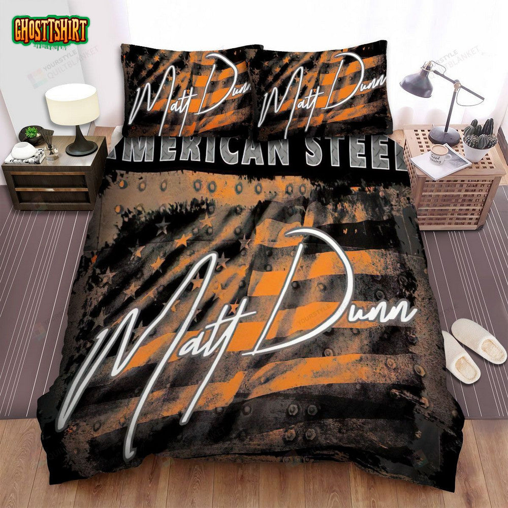 American Steel Band Flag Background Bed Sheets Spread Comforter Duvet Cover Bedding Set