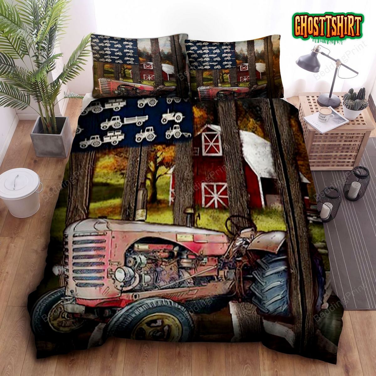 American Tractor Bed Sheets Duvet Cover Bedding Set