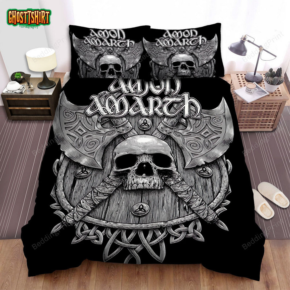 Amon Amarth Band Black Background Bed Sheets Duvet Cover Bedding Set
