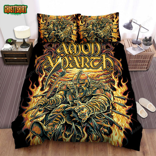 Amon Amarth Band Flame Bed Sheets Duvet Cover Bedding Set