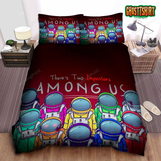 Among Us Astronaut Bed Sheets Duvet Cover Bedding Set